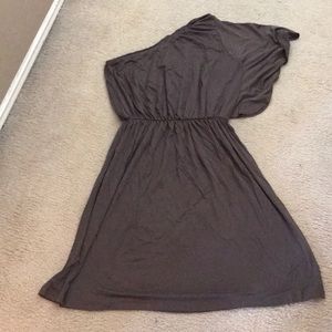 One shoulder dress dark green